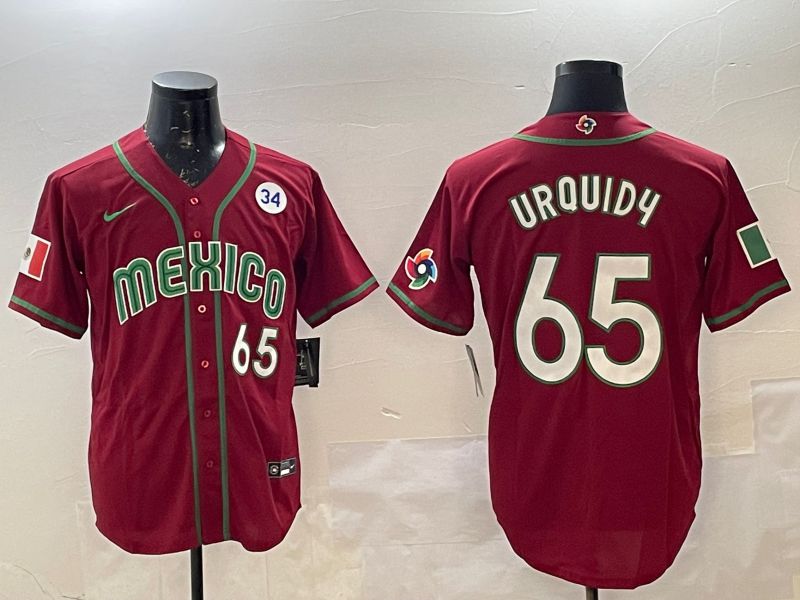 Men 2025 World Cub Mexico #65 Urquidu Red Nike MLB Jersey style 4->more jerseys->MLB Jersey